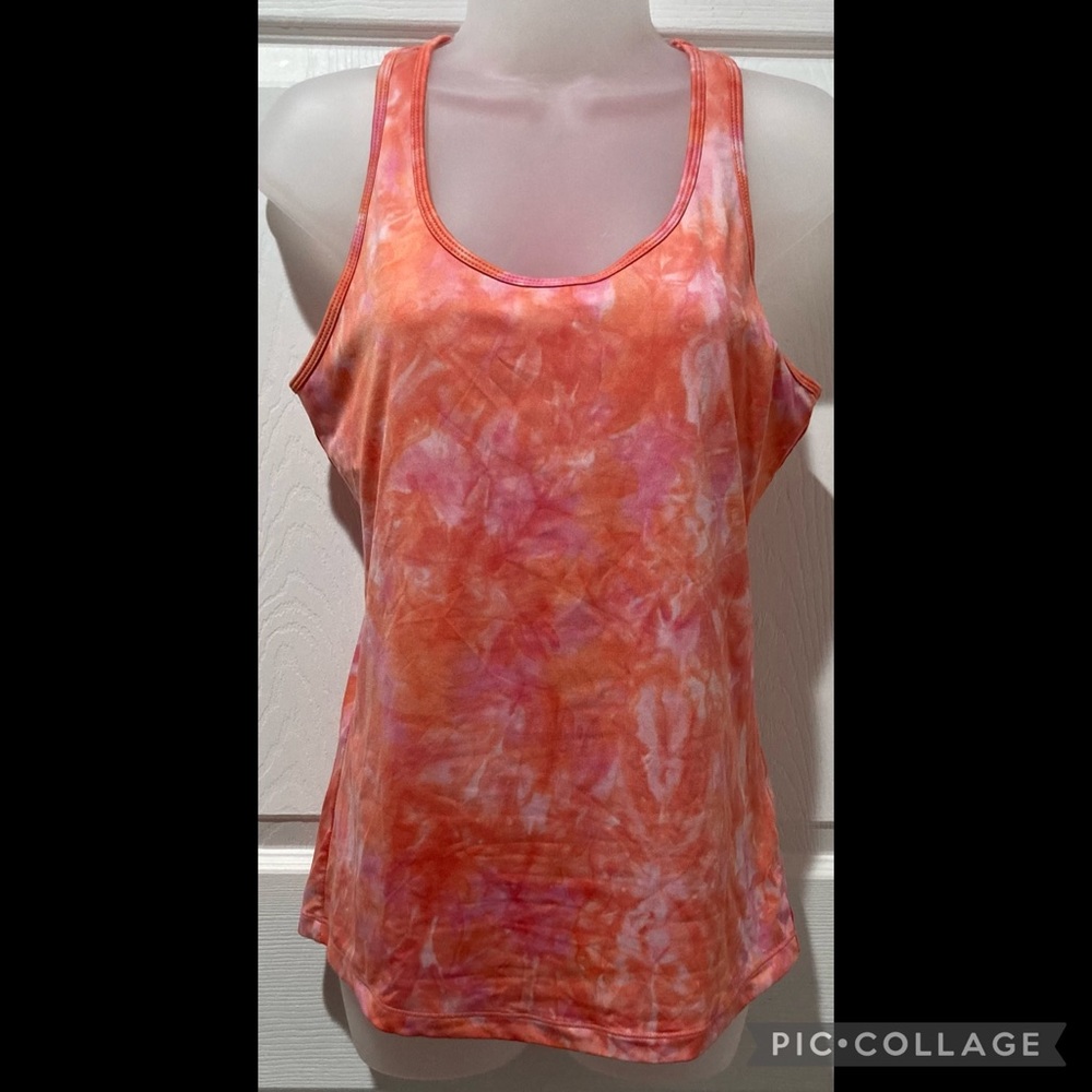 {SALE} Fila racer back tank top orange tie dye -L-